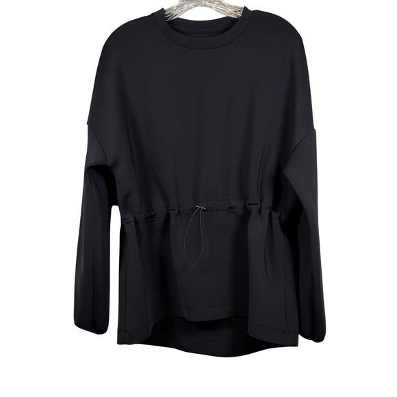 SWEATY BETTY Grace Toggle Waist Crewneck Sweatshirt, Black, Size Medium - Picture 7 of 10